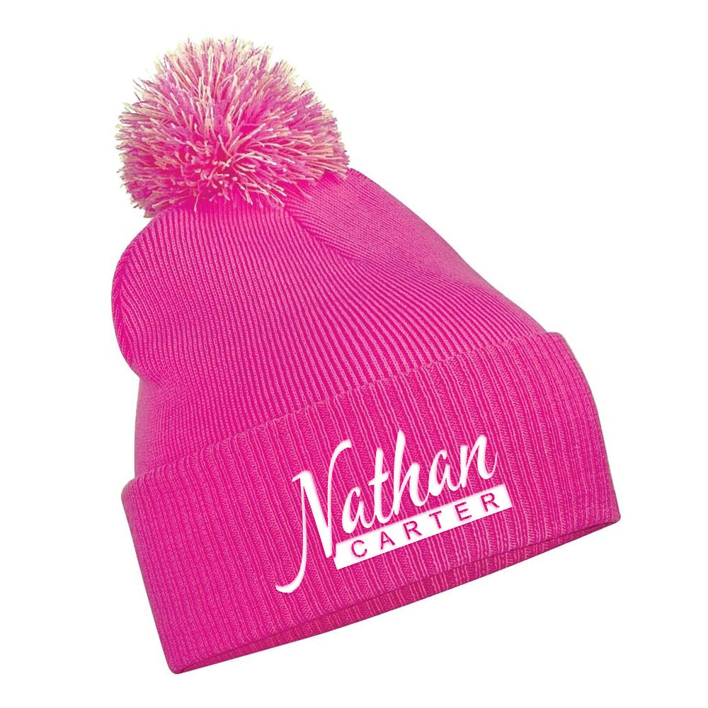 BEANIE BOBBLE HAT - PINK